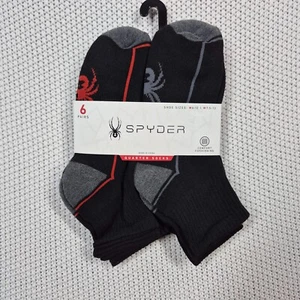 Calcetines Spyder Quarter para hombre talla 6-12. Negro/gris/rojo. 6 pares. - Imagen 1 de 2