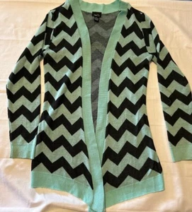 Women’s Rue 21 Teal & Black Open Cardigan Sz Small - Picture 1 of 4