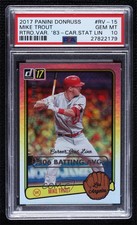 2017 Panini Donruss Retro 1983 Stat Line Career /306 Mike Trout PSA 10 GEM MT