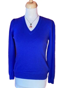 F&F Royal Blue 100% Cashmere Signature Jumper UK 12 Chest 36'' - Picture 1 of 14
