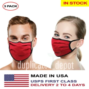 Made In USA Washable Reusable Double Layer Face Mask (In Stock) - 3 Pack - Picture 1 of 4