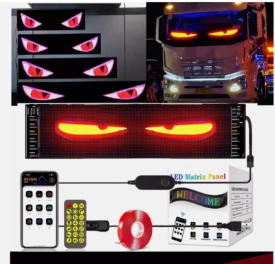 USB LED Car Flexible Sign Scrolling Message Display Screen APP Programmable RGB - Image 1 of 4