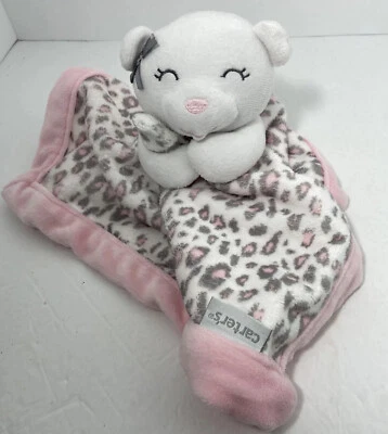 Manta de felpa Carters Cat Kitten rosa leopardo Lovey 14" Foto 1 de 4