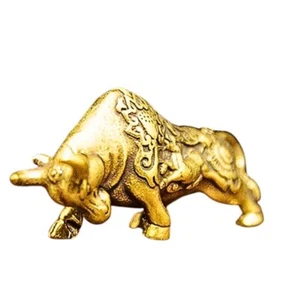 Thai Amulett Messing Stier Figur massiv Statue Vintage Heilige Magie Charm Talisman - Bild 1 von 5