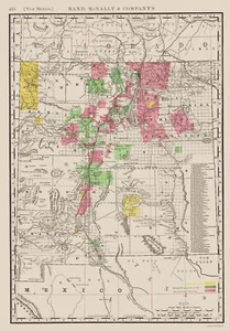 Mapa Histórico del Estado - Nuevo México - Rand McNally 1897 - 23 x 33,07 - Imagen 1 de 20