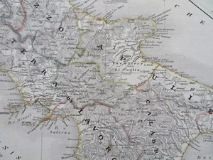Reino de las Dos Sicilias Nápoles Abruzos Apulia c. 1849 mapa detallado de Meyer - Imagen 1 de 4