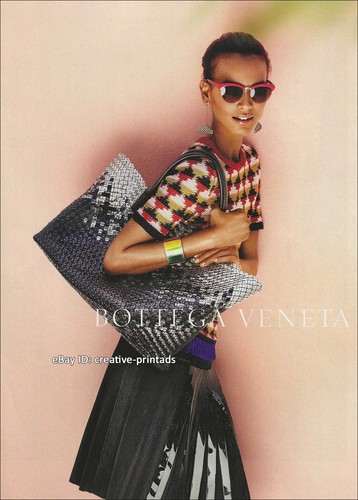 BOTTEGA VENETA ANNUNCIO STAMPA 1 PAGINA primavera 2012 LIYA KEBEDE bella donna