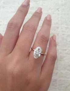 2.00Ct IGI F-VS1 Oval Cut Lab Grown Diamond Solitaire Ring 14K Yellow Gold - Picture 1 of 6