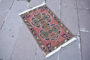 Door Mat Turkish Handmade Carpet, Vintage Turkish Small Carpet 31.4 x 20.8 in - Picture 1 of 11