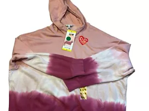 WildFox Tie-Dye Pink & White Hooded Sweatshirt With Kangaroo Pocket - Picture 1 of 1