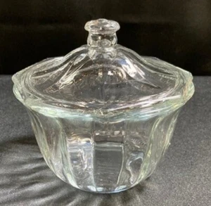 Vintage Glass Candy Dish with Octagon Shaped Lid-6" x 5" - Picture 1 of 4
