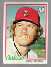 1978 Topps Buddy Schultz Baseball Card St Louis Cardinals