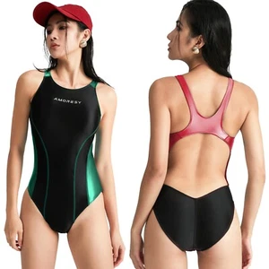 Traje de baño competitivo elástico apretado al aceite satinado brillante satinado Celenza para mujer AMORESY - Imagen 1 de 28