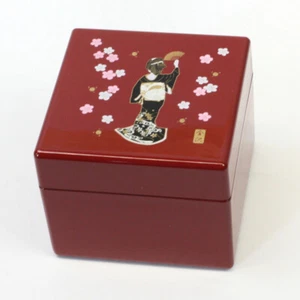 Kleine Schmuckbox Maiko, rot, japanisches Schmuckkästchen - Bild 1 von 3