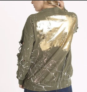 All Over Laser Cut Print Graffiti Sweatshirt Women - Picture 1 of 5
