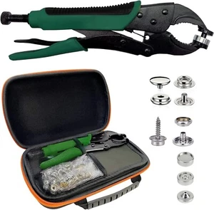 Heavy Duty Snap Fastener Tool kit, Punching Function, Snap Button Tool with Adj - Picture 1 of 6