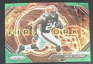 2023 PANINI PRIZM GREEN FIREWORKS NICK CHUBB CARD #F-13 BROWNS C1 - Picture 1 of 2