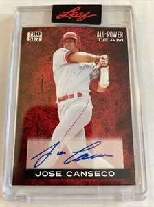 2022 Leaf Pro Set Sports Jose Canseco Auto Autograph Red All Power Team - Picture 1 of 4