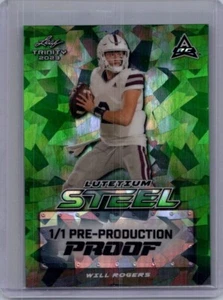 Will Rogers 2024 Leaf Football 1/1 Pre Production Proof - Picture 1 of 1