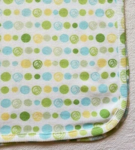 Koala Baby Thermodecke Waffelmuster grün blau gelb Wirbel gepunktet Kreis - Bild 1 von 4