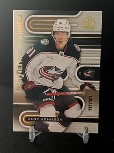 2022-23 SP Game Used Authentic Rookie /121 Kent Johnson #180 Rookie RC Jackets - Picture 1 of 2