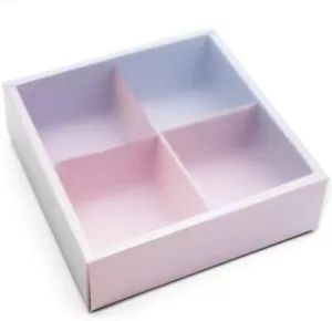 Bastelpapier Mondkuchen Box mit durchscheinenden Deckeln und Trennwänden Bäckerei Geschenk 10 Stück - Bild 1 von 11