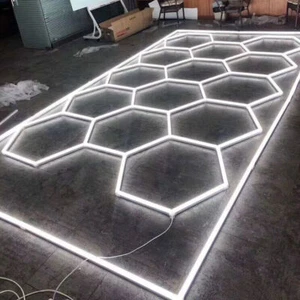 14x Hexagon LED Röhren Werkstatt Garage Wand Decken Leuchte Beleuchtung Lampe - Picture 1 of 26