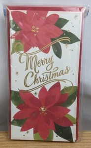(10) Poinsettia Hallmark Christmas Cards Money Holder Gift Card Envelopes Flower - Picture 1 of 4