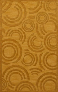 Yellow Transitional Loops Rings Area Rug Circles DV3 - Picture 1 of 35