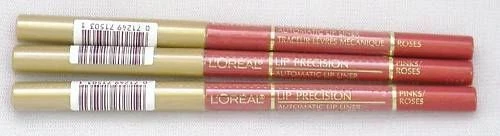 Lot of 3 L'OREAL Lip Precision Automatic Lip Liner - Pinks / Roses - Image 1 of 1