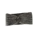 Soft Stretch Winter Crystal Bling Warm Cable Knit Fuzzy Ear Warmer Headband Gray