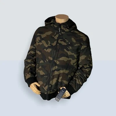 NWT$195 Tommy Hilfiger Mens Camo fleece lined jacket wind / water resistant sz M - Image 1 of 4