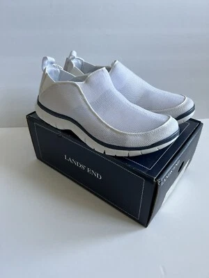 NUEVO Zapatos sin cordones Lands' End para mujer blancos de malla Apres 2212190 talla 11 Foto 1 de 4