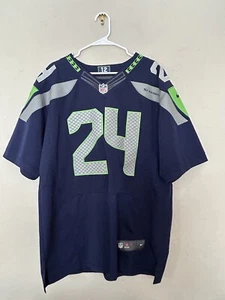 Nike Marshawn Lynch Seattle Seahawks Jersey Men XL On Field Sewn On Authentic - Picture 1 of 10