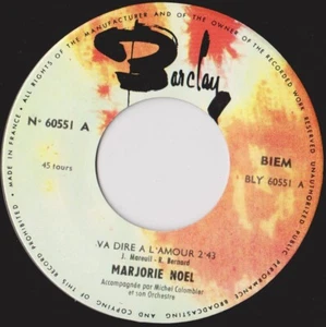 MARJORIE NOËL VA DIRE A L'AMOUR / DE TROP MENTIR FRENCH 45 SINGLE M. COLOMBIER - Picture 1 of 1