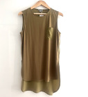 COS NWT Silk Sleeveless Tank Top Pullover Blouse Tunic Shirt Olive Drab Minimal