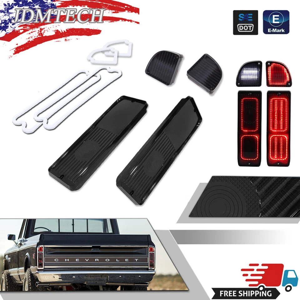 Smoke LED Tail Light & Reverse Light w/ Gaskets For 67-72 Chevy GMC Pickup Truck - Image 1 of 4