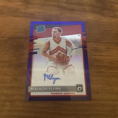 Malachi Flynn 2020-21 Donruss Optic #179 Rated Rookie Auto Purple Prizm - Image 1 of 2