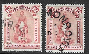 Liberia 1892, 12c Vai Frau, mit starker Farbvielfalt, gebraucht #39 - Bild 1 von 1