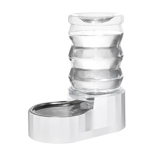 Automatic Gravity Pet Waterer: 7L White Stainless Steel Water Dispenser - 100... - Picture 1 of 8