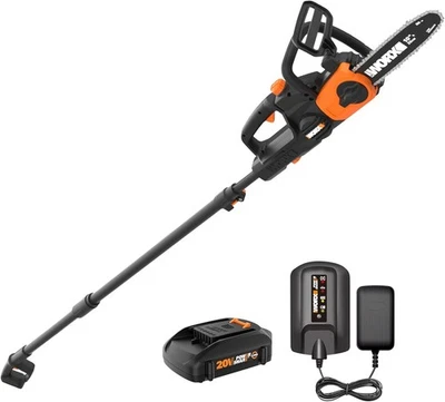 Worx WG323 20V Power Share 10" Cordless Pole/Chain Saw with 10 inches, Black  - Image 1 of 4