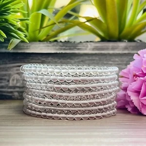 Wholesale Lot 6Pcs Natural Clear Quartz 4mm Crystal Healing Stretch Bracelet - Picture 1 of 3