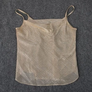 David Benjamin Women's Medium Gold Sparkle Sleeveless Tank Top Party Blouse - Picture 1 of 8