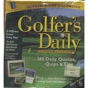 Golfer's Daily Screen A Day Calendar Quotes Quips Tips Greeting Cards Letters - Picture 1 of 2