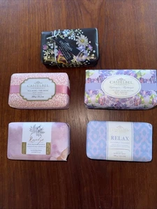 NEW LOT OF 5 MIXED FLORAL LARGE BAR CASTELBEL SOAPS FRAGRANT - Picture 1 of 12