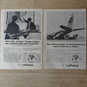 2x Lufthansa 1965 Vintage publicidad anuncio publicidad anuncios anuncios publicidad - Imagen 1 de 3