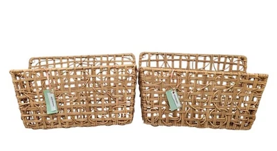 Two Vintage Ikea Rattan Cane Wicker Storage Baskets Wall Mounted - Image 1 of 4