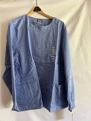 Cherokee Authentic Workwear Scrub Jacket Size Medium Blue Button Front  4350 - Image 1 of 4