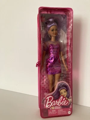 Mattel Barbie Fashionistas Doll #178 Long Purple Hair & Purple Metallic Dress - Image 1 of 4