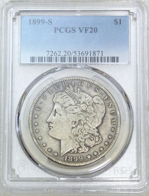 1899-S Morgan Dollar PCGS VF20 Original luster Just Graded New Holder #S169B - Image 1 of 4